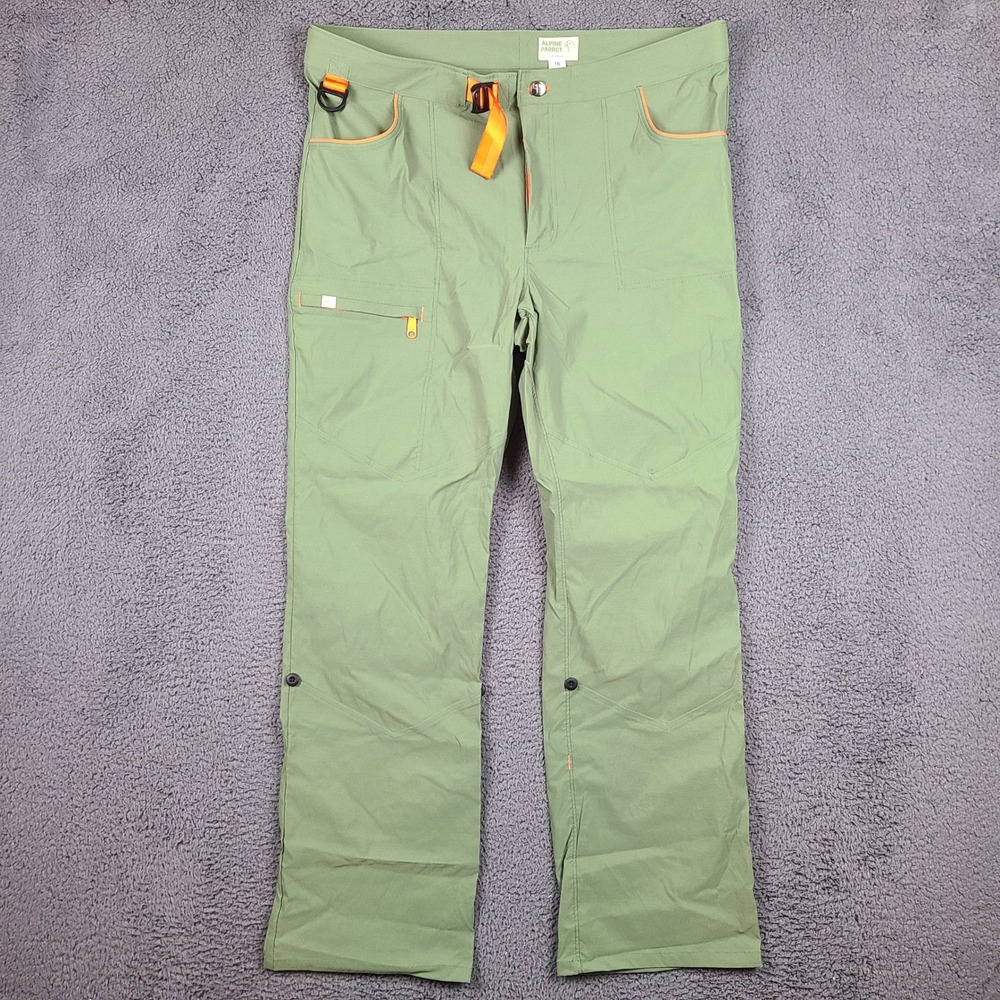 Alpine Parrot River Pants Womens 16 Sage Green Hiking Outdoor Stretch Belted